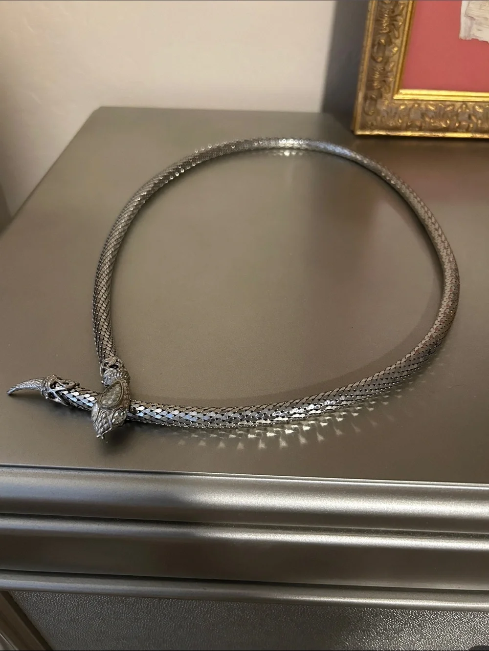 Vintage mesh, metal snake necklace, or belt